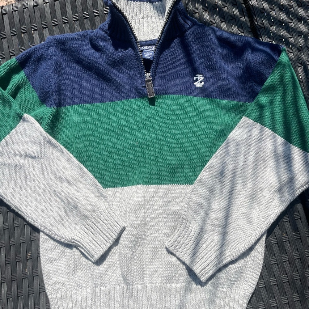 Izod Kids Blue, Green, and Gray Color Block Vest